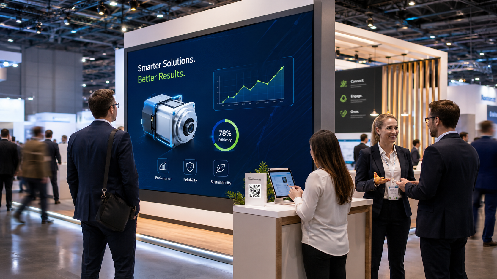 Messepräsentation an einem Messestand